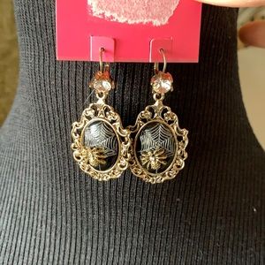 Betsey Johnson spiderweb earrings